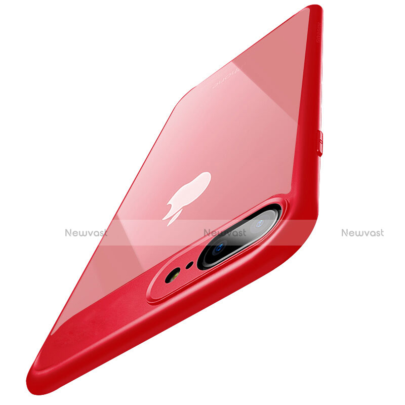 Silicone Transparent Frame Cover B01 for Apple iPhone 7 Plus Red