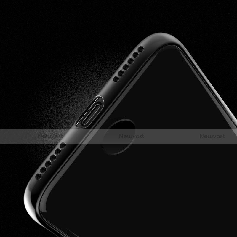 Silicone Transparent Matte Finish Frame Case for Apple iPhone 7 Black