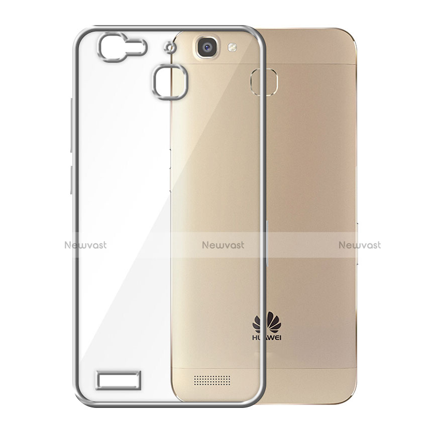 Silicone Transparent Matte Finish Frame Case for Huawei Enjoy 5S Silver