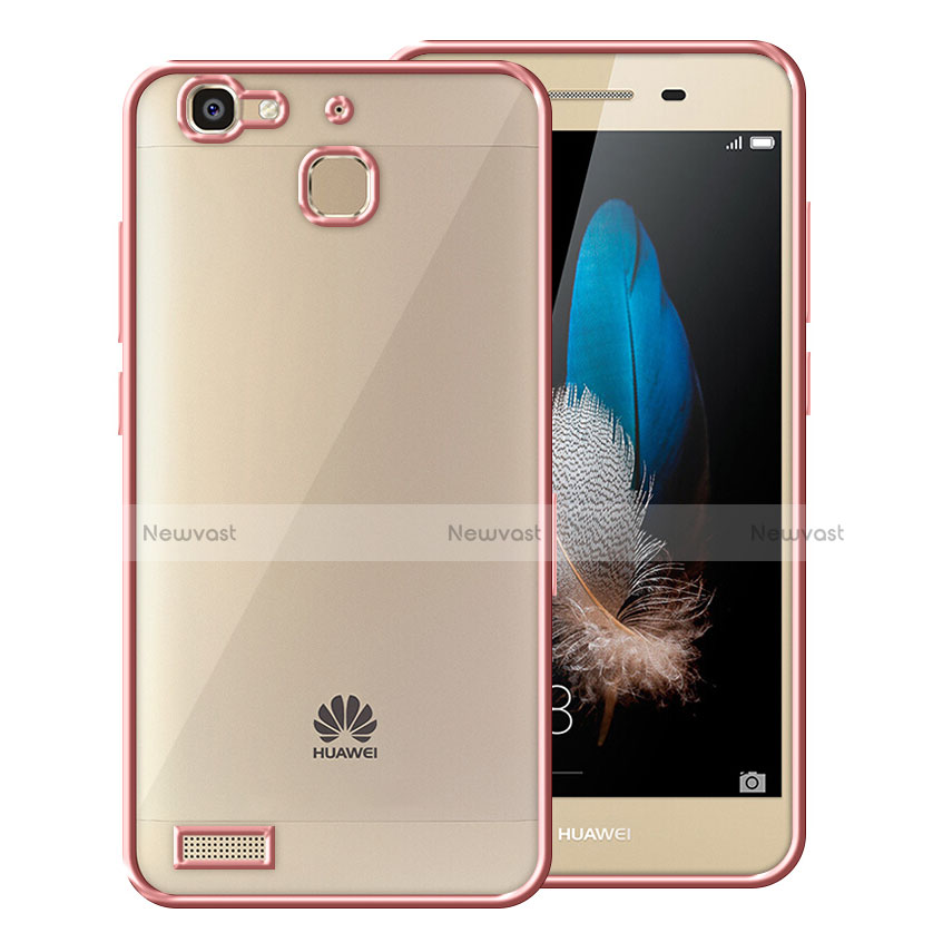 Silicone Transparent Matte Finish Frame Case for Huawei G8 Mini Rose Gold