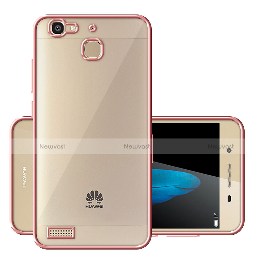 Silicone Transparent Matte Finish Frame Case for Huawei G8 Mini Rose Gold