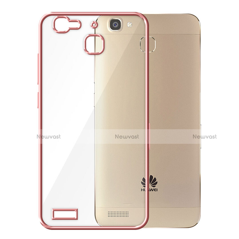 Silicone Transparent Matte Finish Frame Case for Huawei G8 Mini Rose Gold