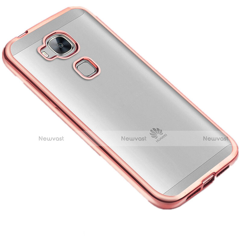 Silicone Transparent Matte Finish Frame Case for Huawei GX8 Rose Gold