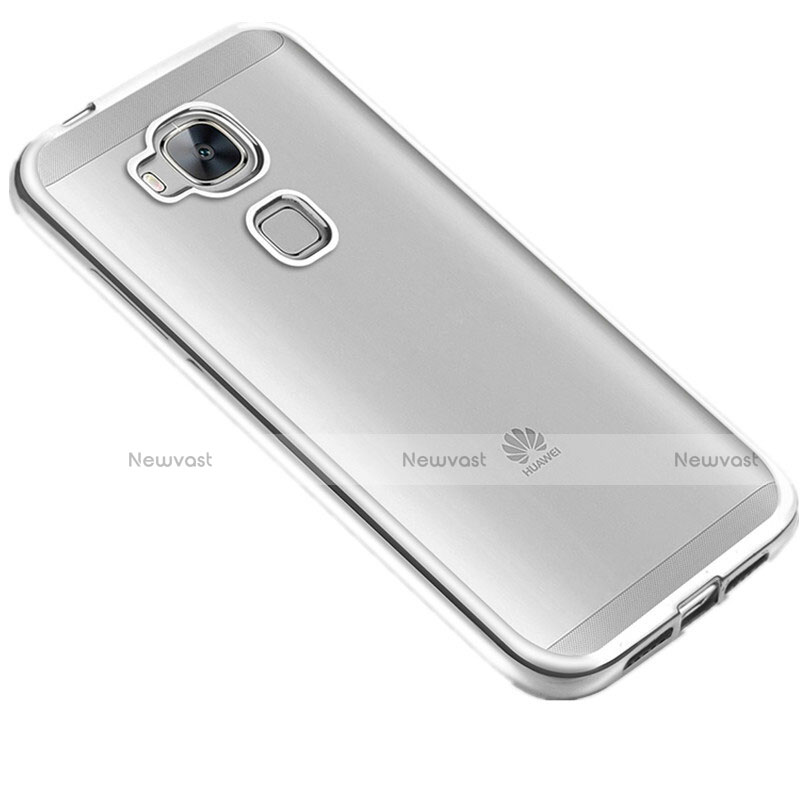 Silicone Transparent Matte Finish Frame Case for Huawei GX8 Silver