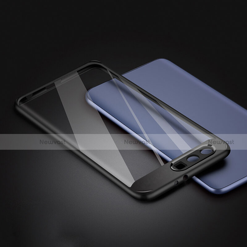 Silicone Transparent Matte Finish Frame Case for Huawei Honor 9 Black
