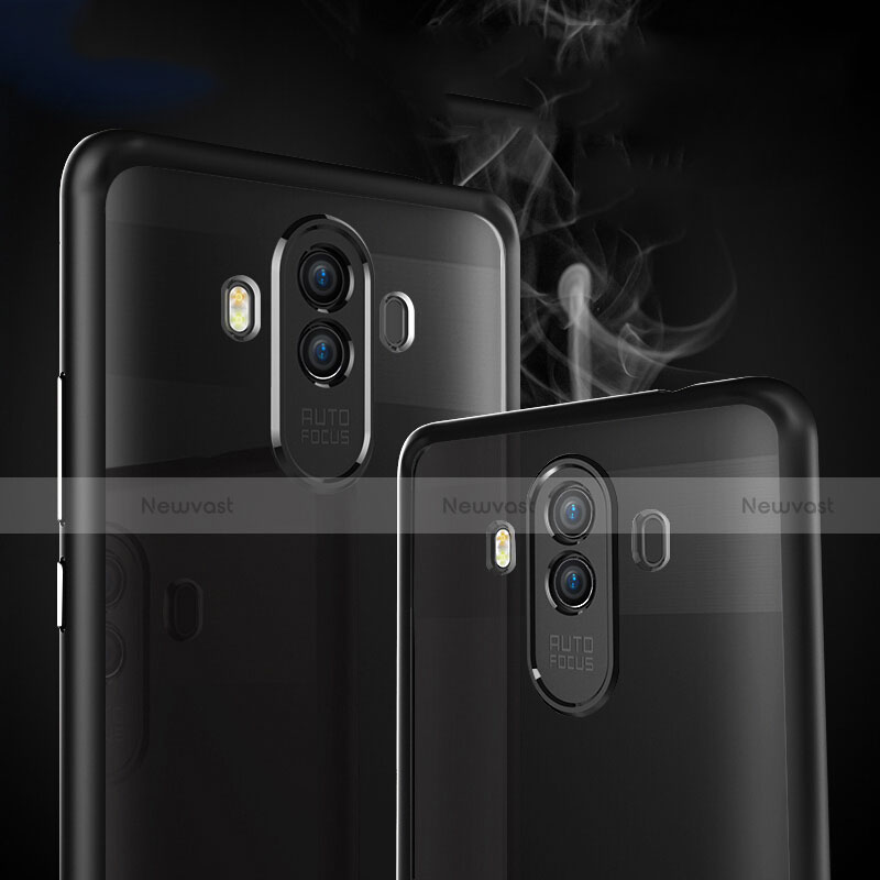 Silicone Transparent Matte Finish Frame Case for Huawei Mate 10 Black
