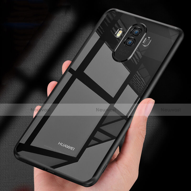Silicone Transparent Matte Finish Frame Case for Huawei Mate 10 Black