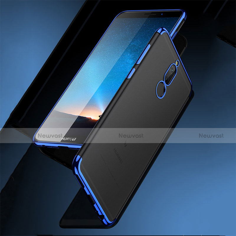 Silicone Transparent Matte Finish Frame Case for Huawei Mate 10 Lite Blue