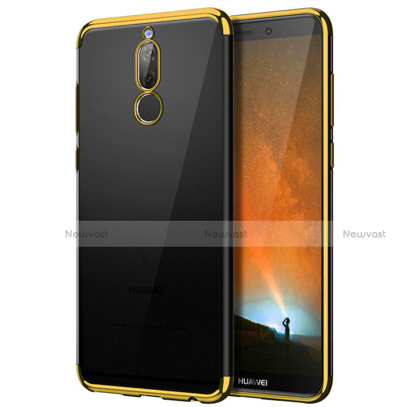 Silicone Transparent Matte Finish Frame Case for Huawei Mate 10 Lite Gold