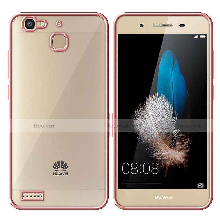 Silicone Transparent Matte Finish Frame Case for Huawei P8 Lite Smart Rose Gold