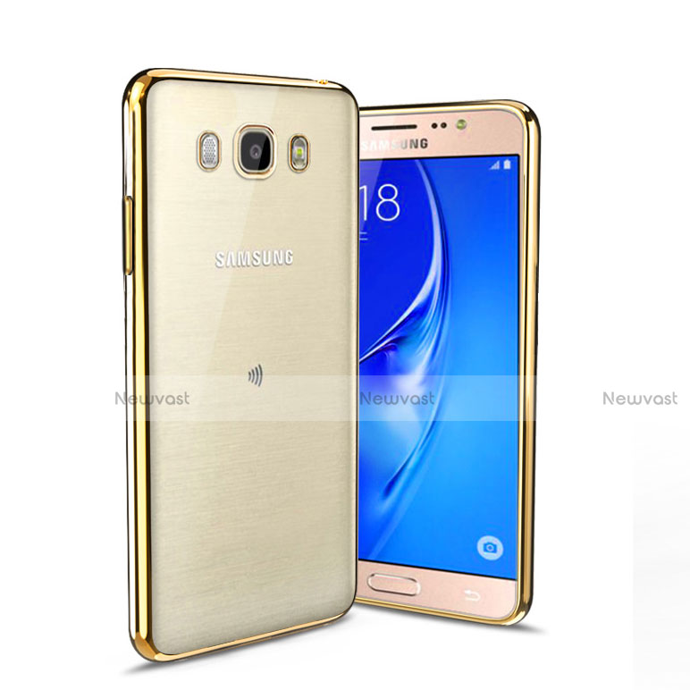 Silicone Transparent Matte Finish Frame Case for Samsung Galaxy J5 (2016) J510FN J5108 Gold