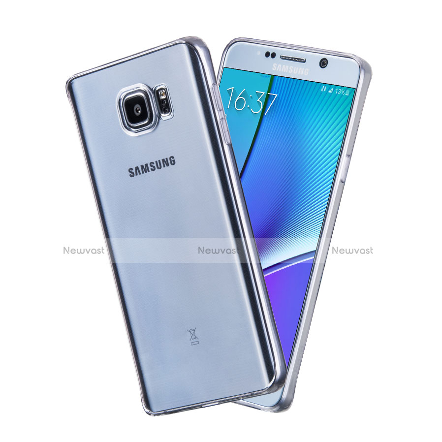 Silicone Transparent Matte Finish Frame Case for Samsung Galaxy Note 5 N9200 N920 N920F Silver