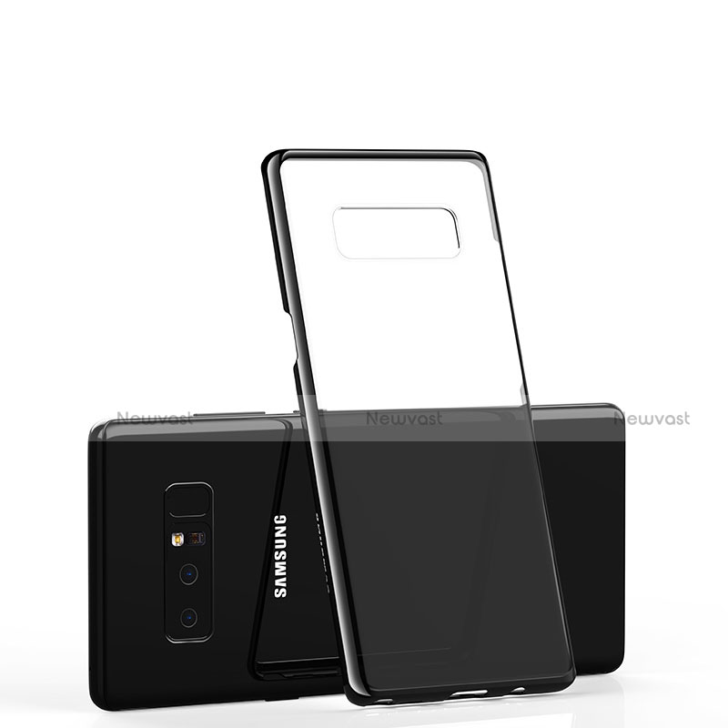 Silicone Transparent Matte Finish Frame Case for Samsung Galaxy Note 8 Black