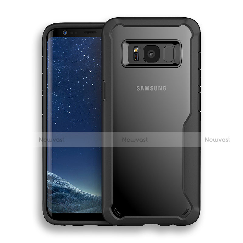 Silicone Transparent Matte Finish Frame Case for Samsung Galaxy S8 Black