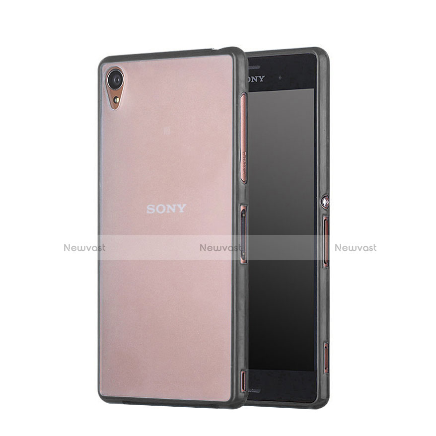 Silicone Transparent Matte Finish Frame Case for Sony Xperia Z3 Black