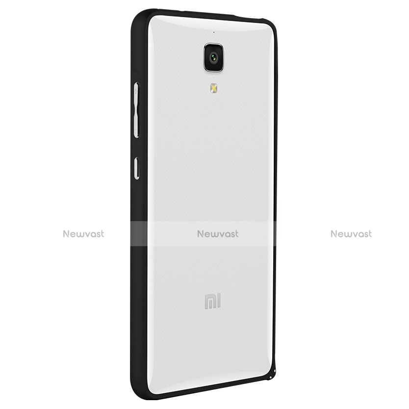 Silicone Transparent Matte Finish Frame Case for Xiaomi Mi 4 LTE Black