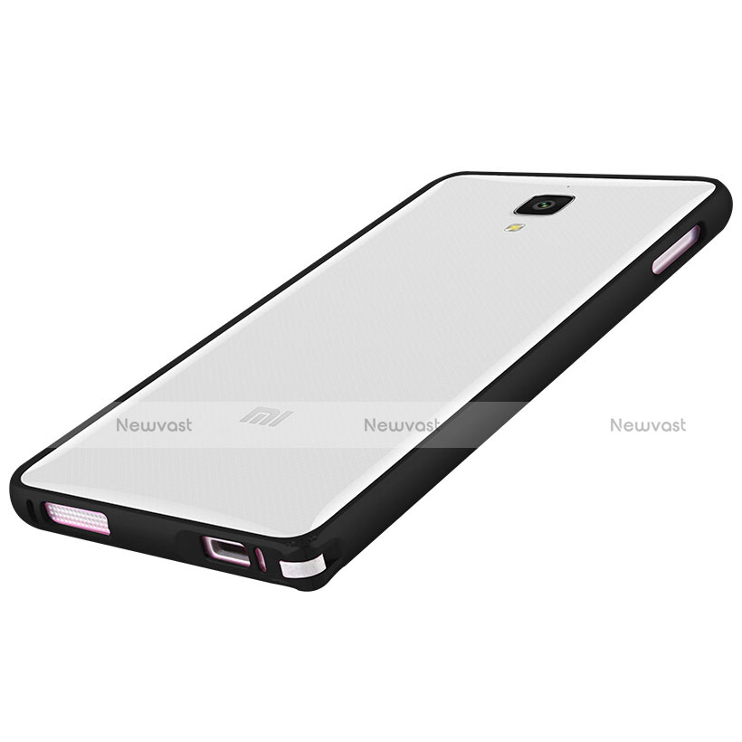 Silicone Transparent Matte Finish Frame Case for Xiaomi Mi 4 LTE Black