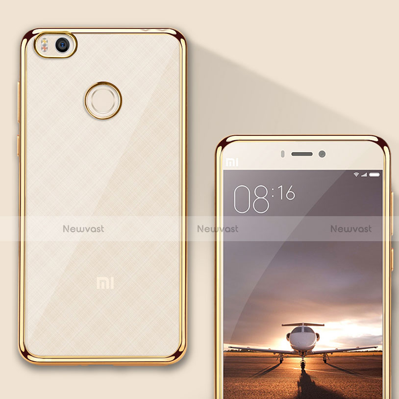 Silicone Transparent Matte Finish Frame Case for Xiaomi Mi 4S Gold