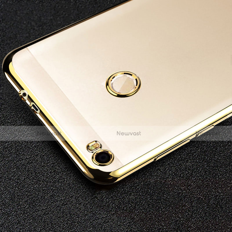 Silicone Transparent Matte Finish Frame Case for Xiaomi Mi Max Gold