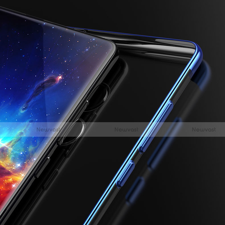 Silicone Transparent Matte Finish Frame Case for Xiaomi Mi Mix 2 Blue