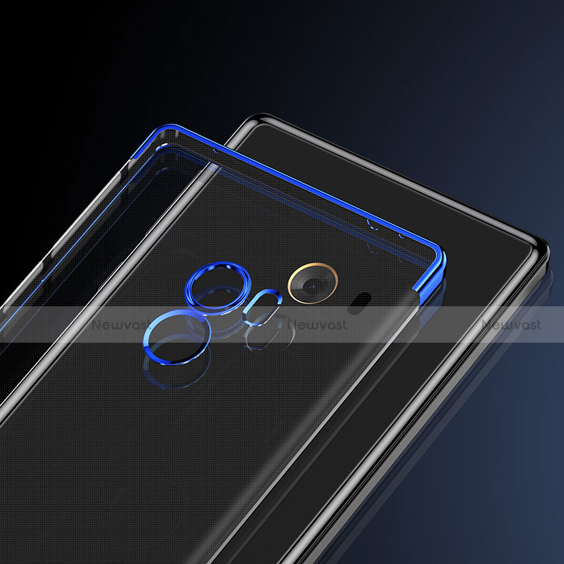 Silicone Transparent Matte Finish Frame Case for Xiaomi Mi Mix Blue