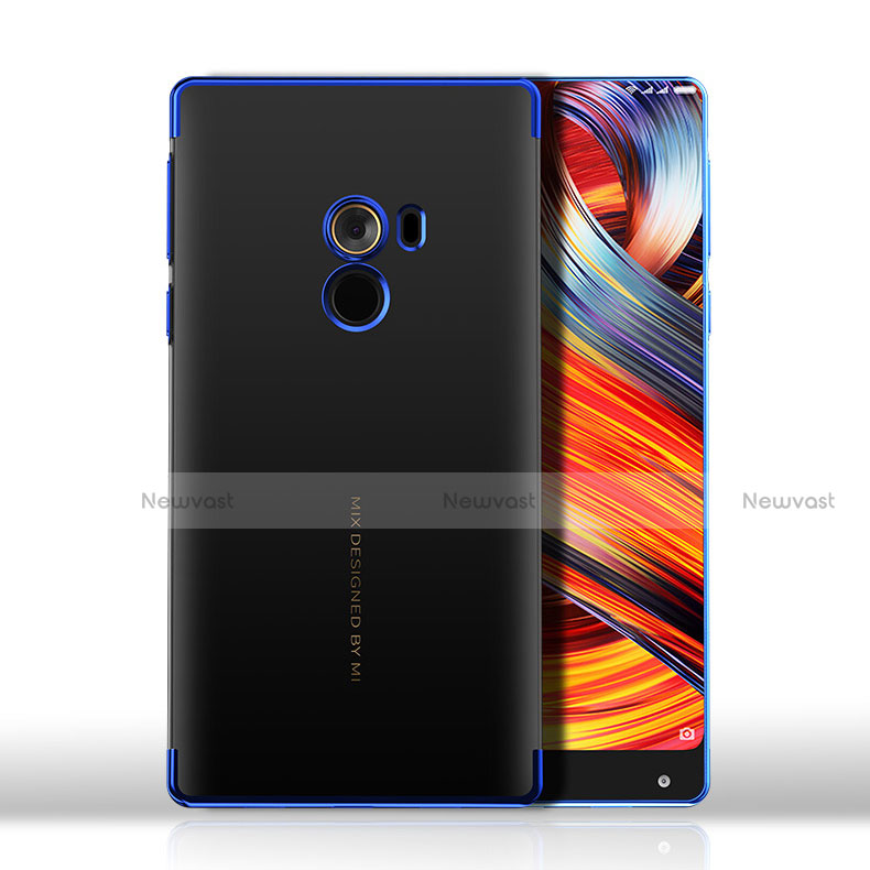 Silicone Transparent Matte Finish Frame Case for Xiaomi Mi Mix Blue