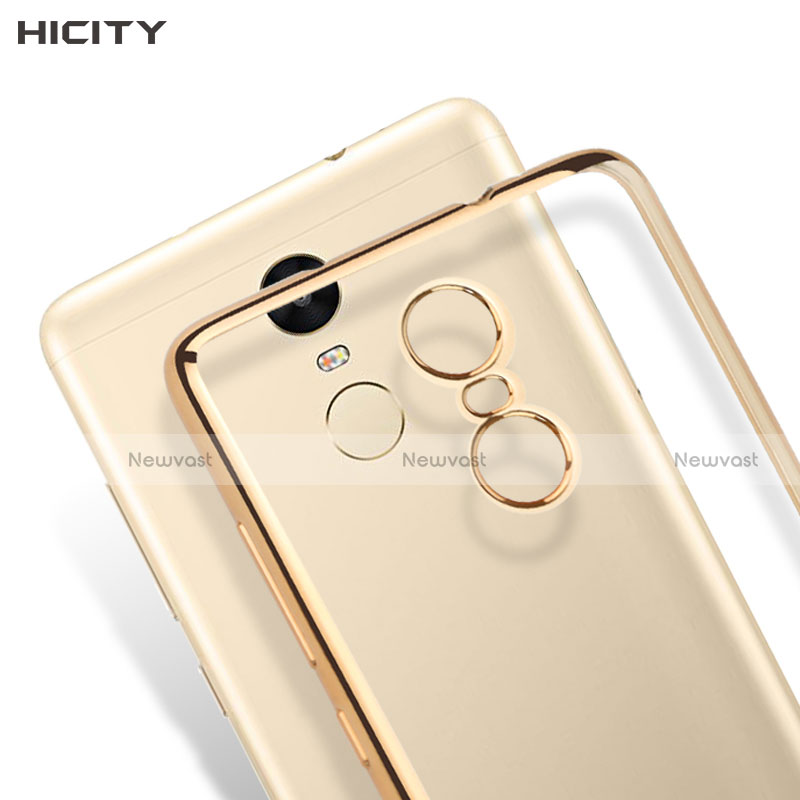 Silicone Transparent Matte Finish Frame Case for Xiaomi Redmi Note 3 MediaTek Gold