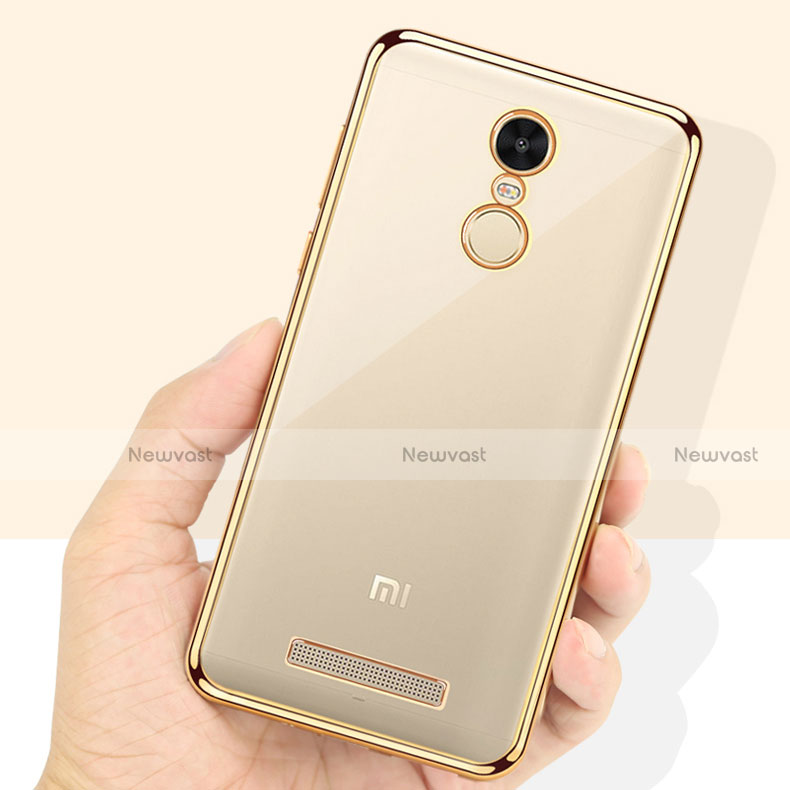 Silicone Transparent Matte Finish Frame Case for Xiaomi Redmi Note 3 MediaTek Gold