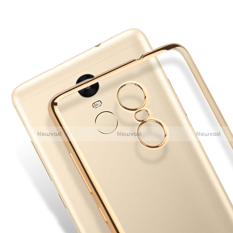 Silicone Transparent Matte Finish Frame Case for Xiaomi Redmi Note 3 Pro Gold