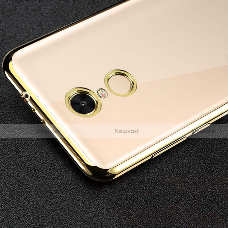 Silicone Transparent Matte Finish Frame Case for Xiaomi Redmi Note 4 Gold