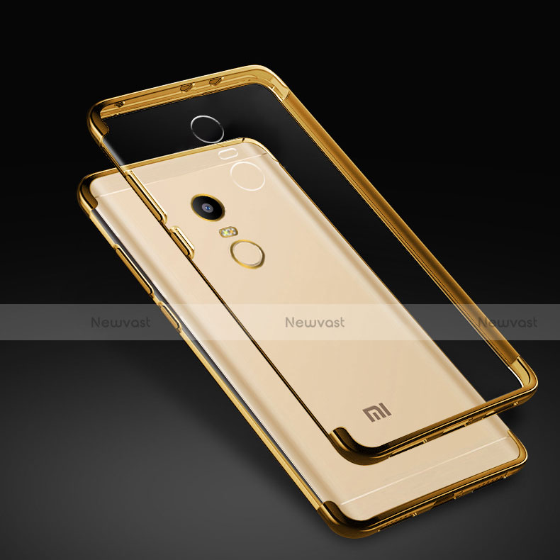 Silicone Transparent Matte Finish Frame Case for Xiaomi Redmi Note 4 Standard Edition Gold