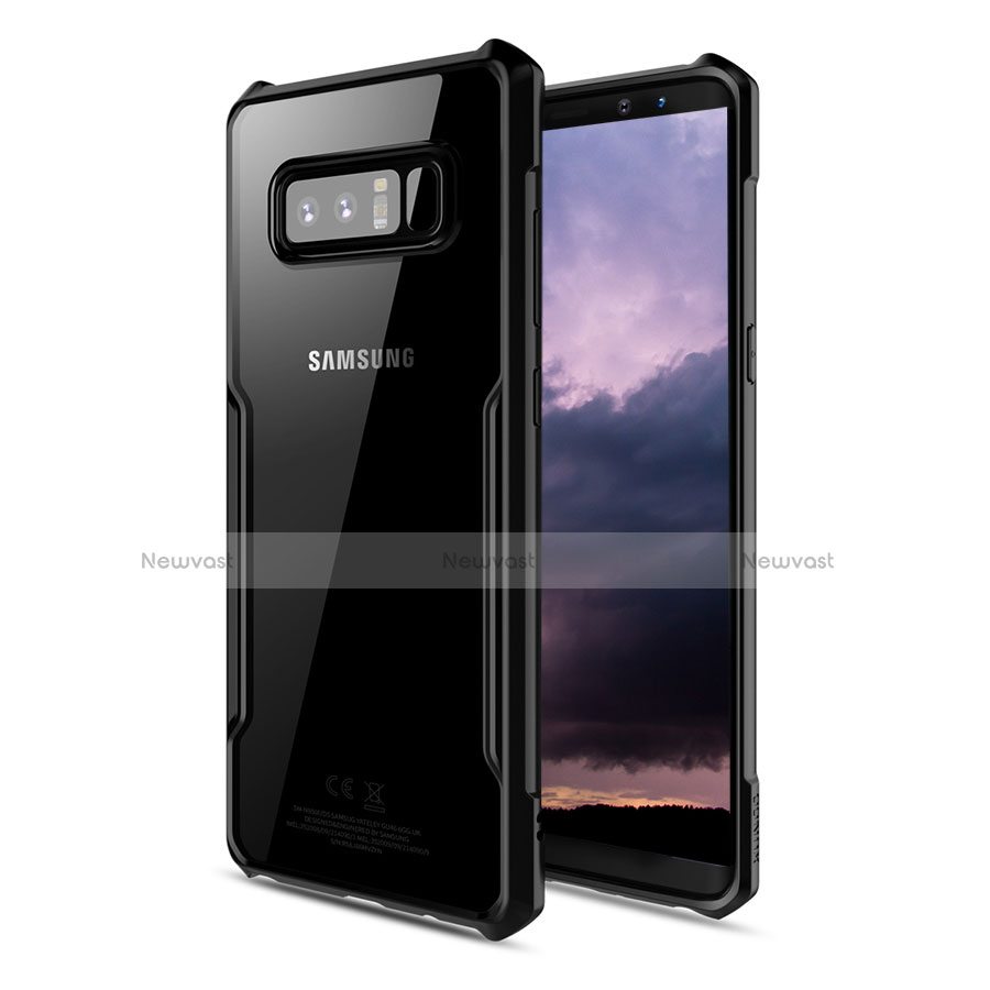 Silicone Transparent Matte Finish Frame Case R04 for Samsung Galaxy Note 8 Black