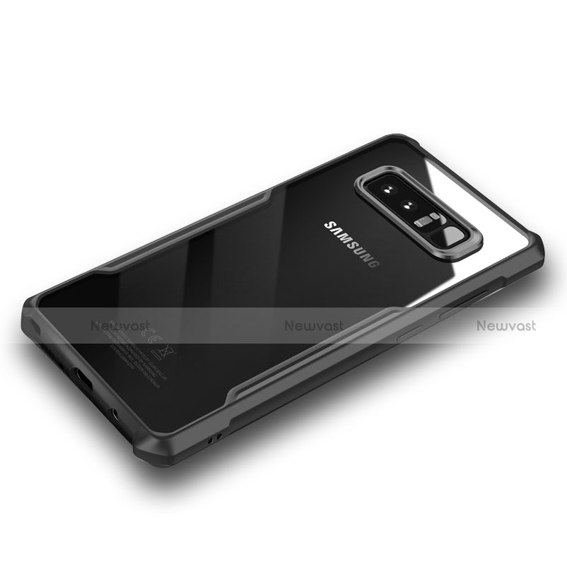 Silicone Transparent Matte Finish Frame Case R04 for Samsung Galaxy Note 8 Black