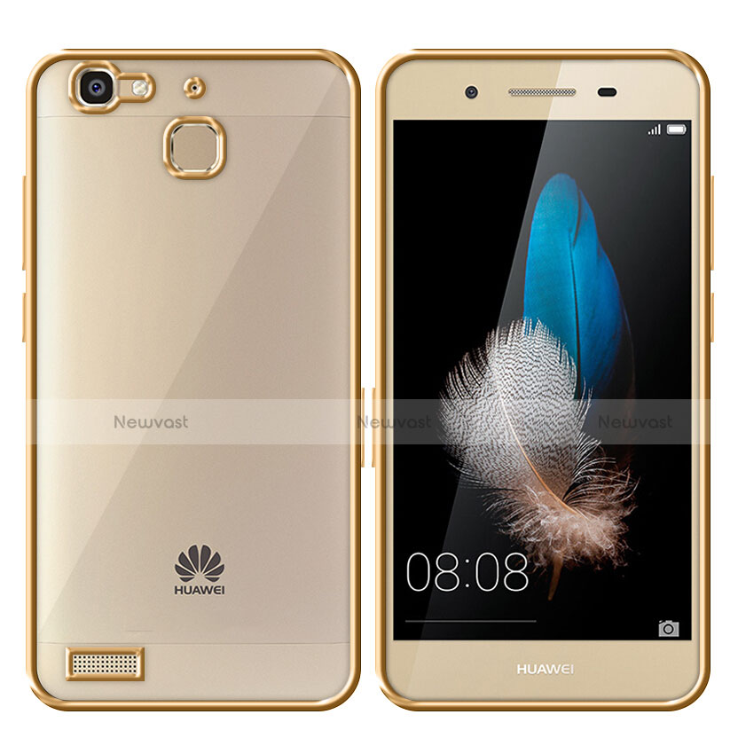 Silicone Transparent Matte Finish Frame Cover for Huawei Enjoy 5S Gold