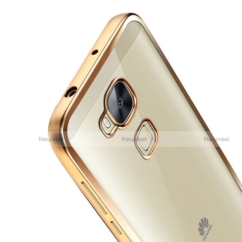 Silicone Transparent Matte Finish Frame Cover for Huawei G8 Gold