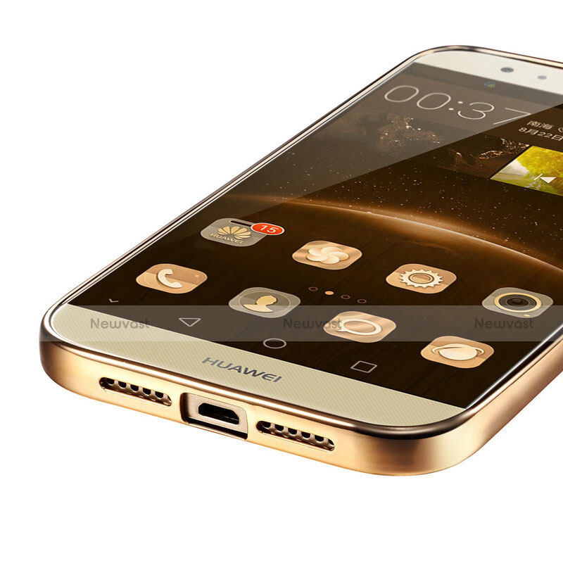 Silicone Transparent Matte Finish Frame Cover for Huawei G8 Gold