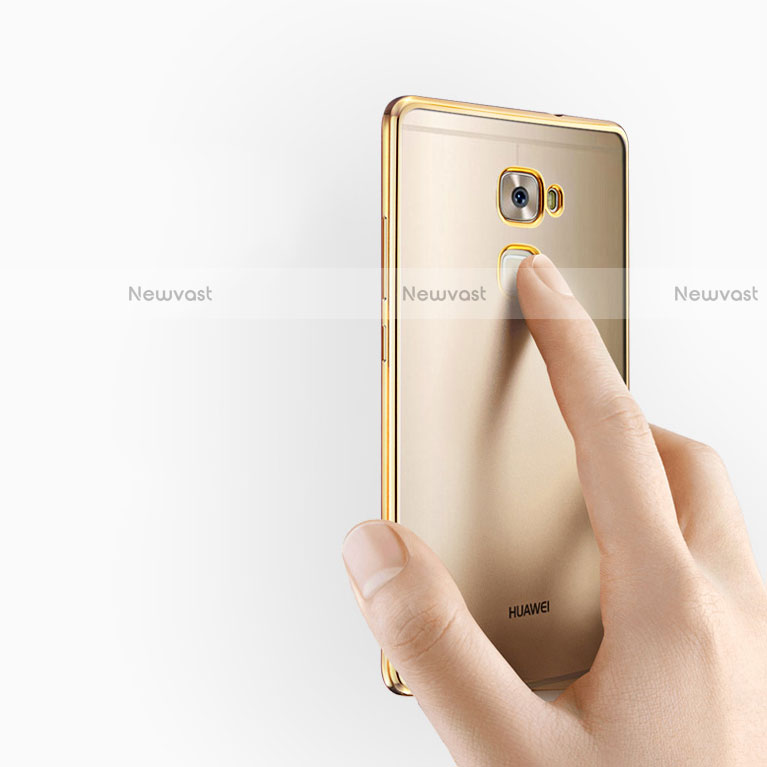 Silicone Transparent Matte Finish Frame Cover for Huawei Mate S Gold