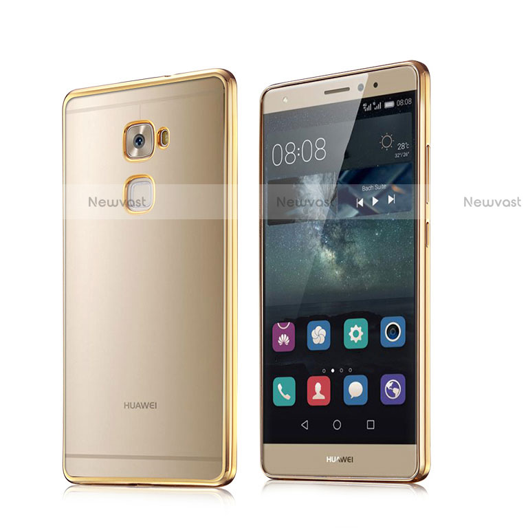 Silicone Transparent Matte Finish Frame Cover for Huawei Mate S Gold