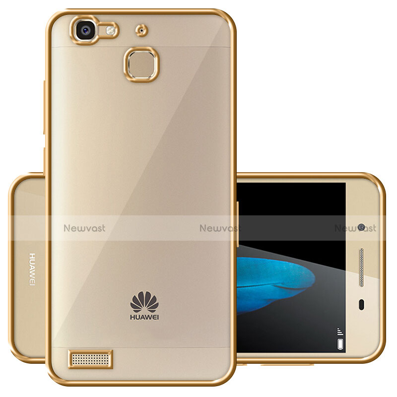 Silicone Transparent Matte Finish Frame Cover for Huawei P8 Lite Smart Gold