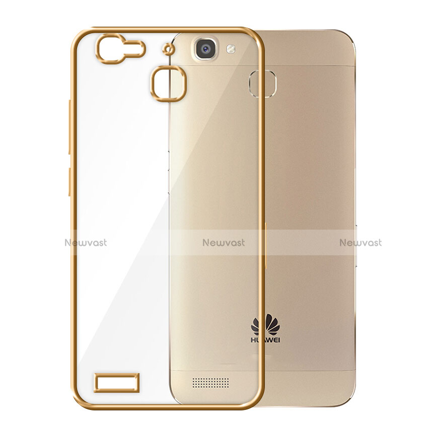 Silicone Transparent Matte Finish Frame Cover for Huawei P8 Lite Smart Gold