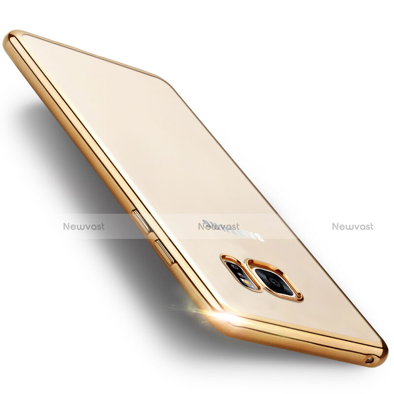 Silicone Transparent Matte Finish Frame Cover for Samsung Galaxy Note 7 Gold