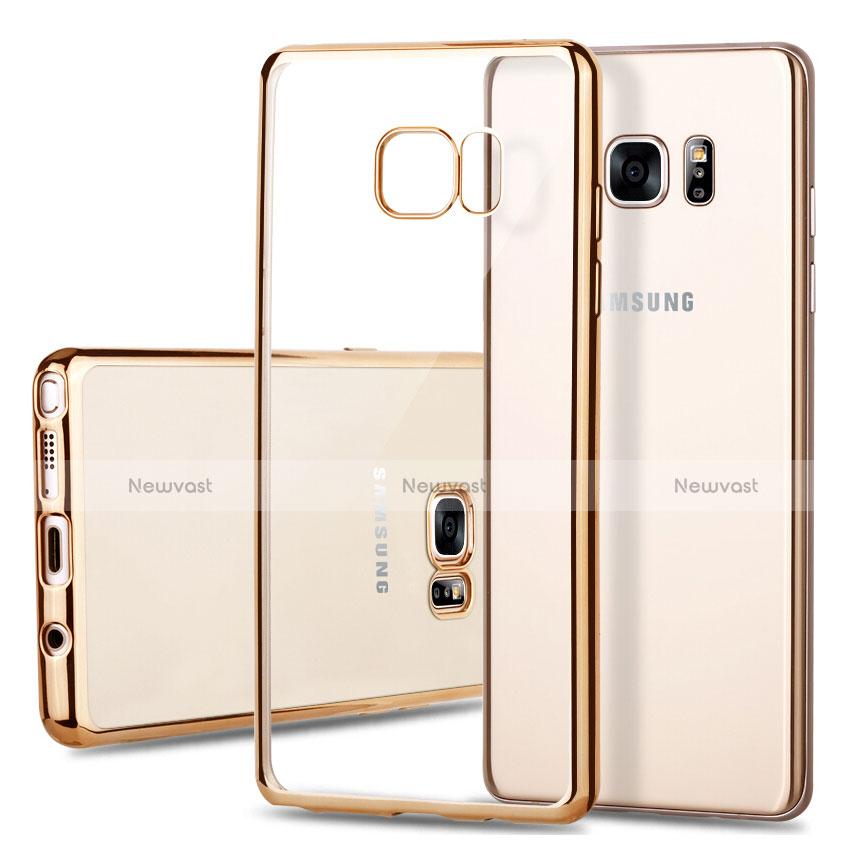 Silicone Transparent Matte Finish Frame Cover for Samsung Galaxy Note 7 Gold