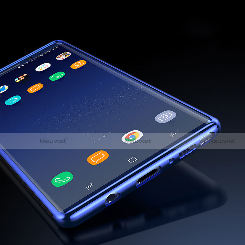 Silicone Transparent Matte Finish Frame Cover for Samsung Galaxy Note 8 Blue