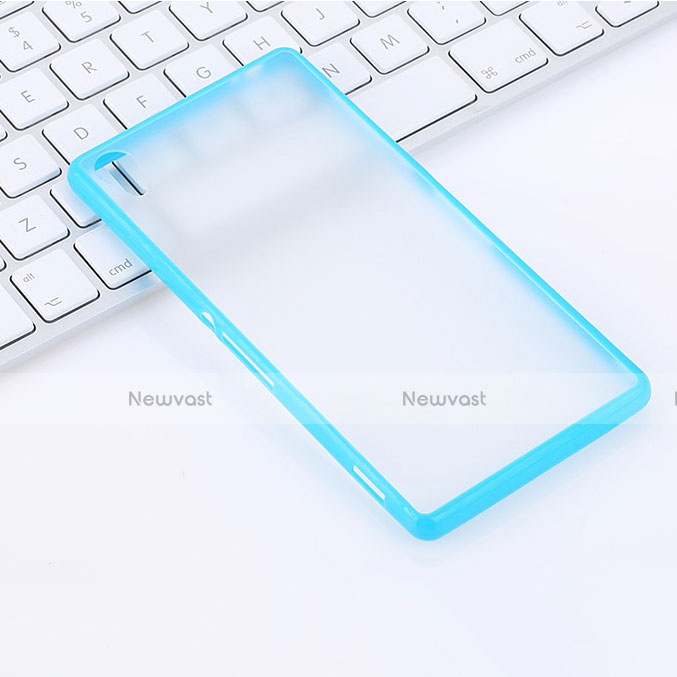 Silicone Transparent Matte Finish Frame Cover for Sony Xperia Z3 Sky Blue