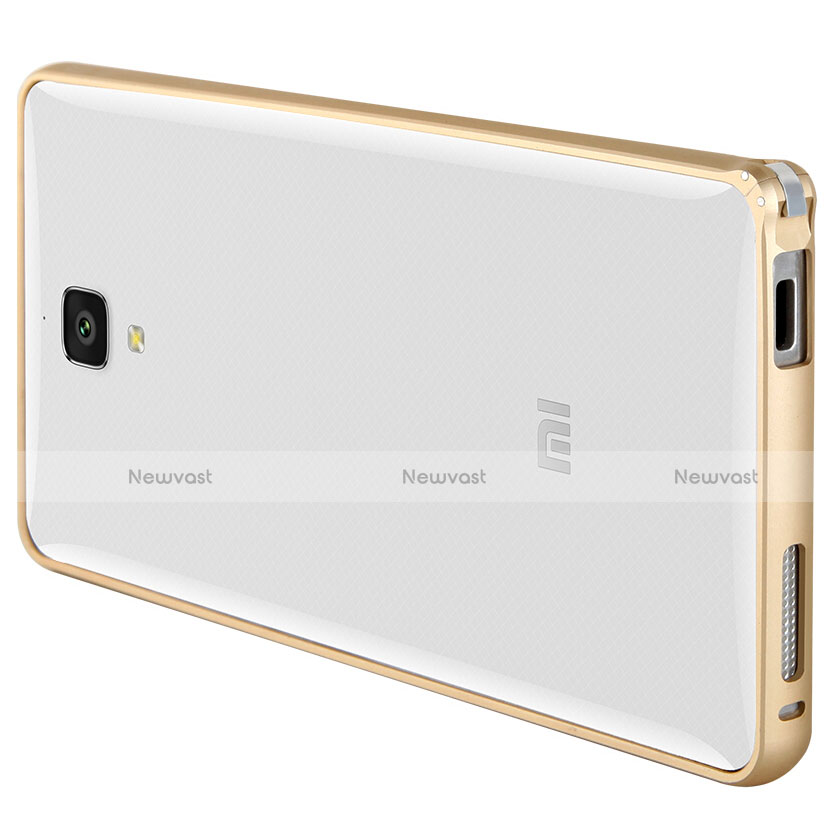 Silicone Transparent Matte Finish Frame Cover for Xiaomi Mi 4 LTE Gold