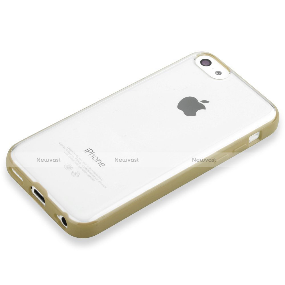 Silicone Transparent Matte Finish Frame Cover T01 for Apple iPhone 5C Yellow