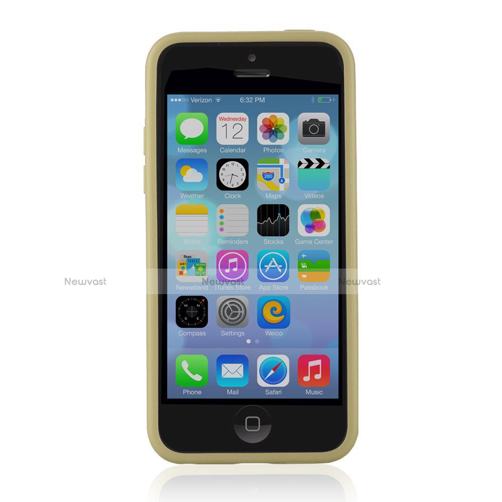 Silicone Transparent Matte Finish Frame Cover T01 for Apple iPhone 5C Yellow