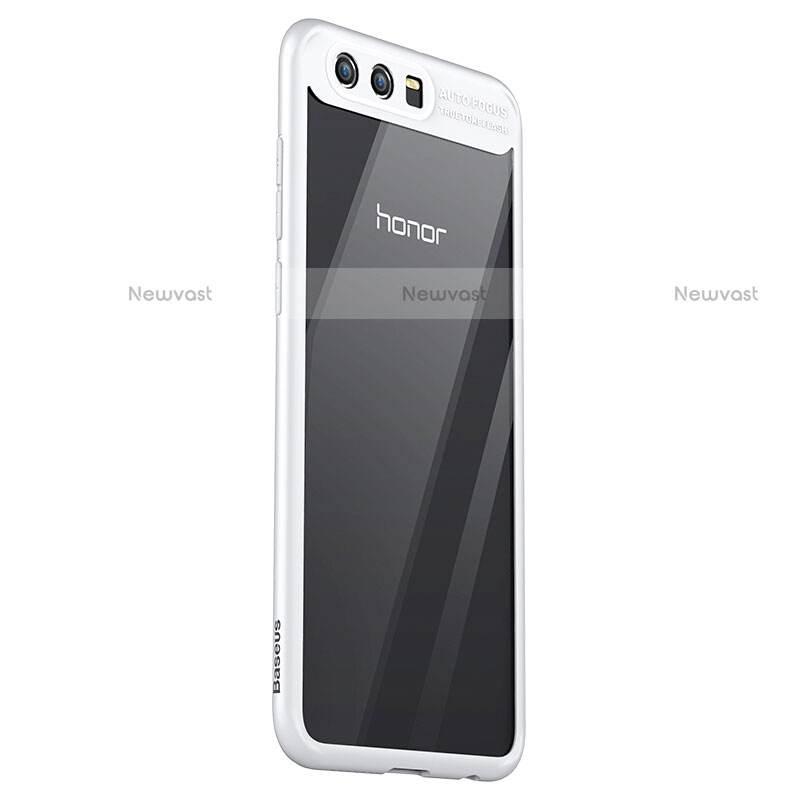 Silicone Transparent Mirror Frame Case 360 Degrees for Huawei Honor 9 White