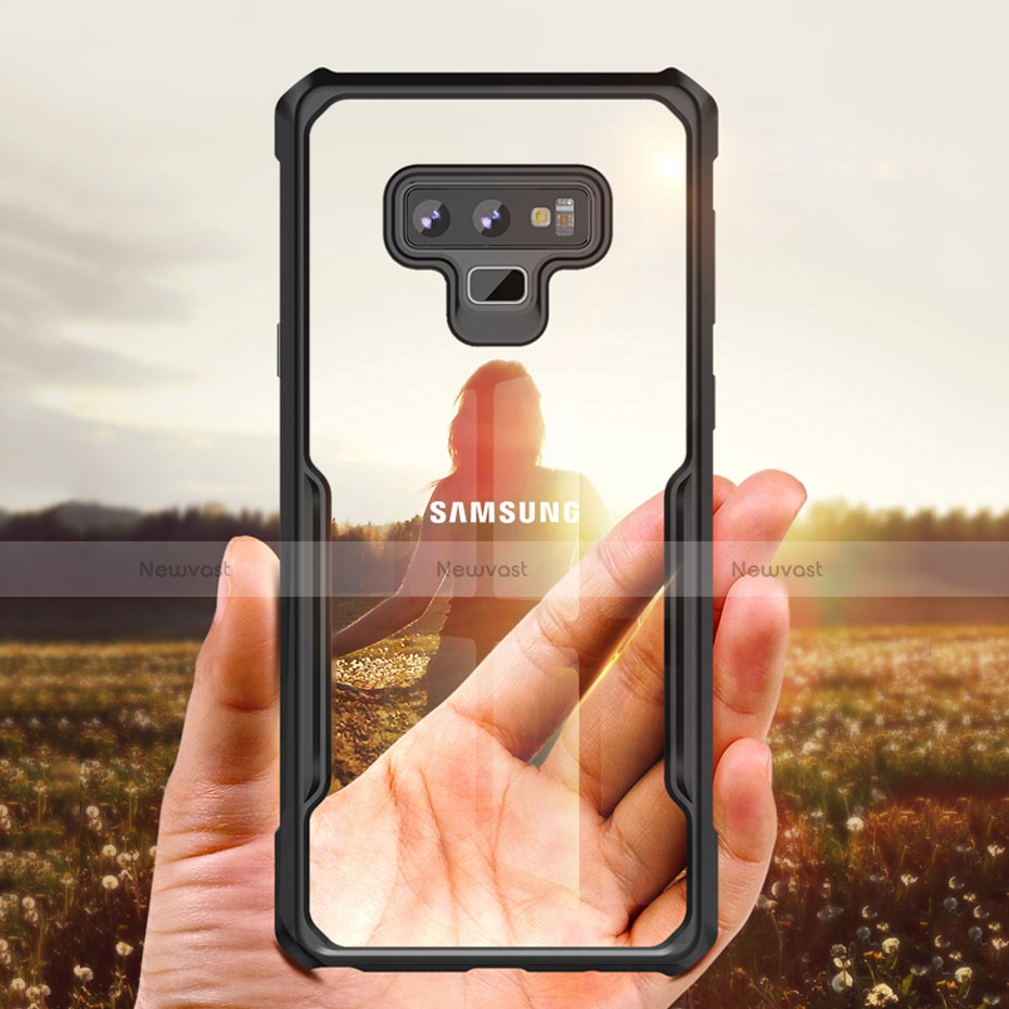 Silicone Transparent Mirror Frame Case 360 Degrees for Samsung Galaxy Note 9 Black