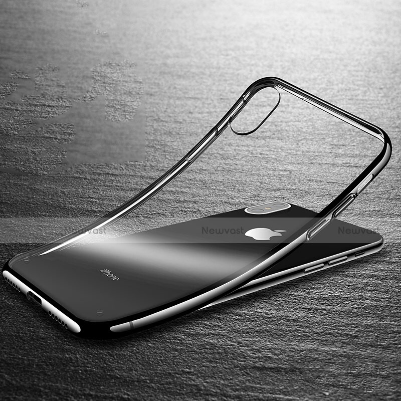 Silicone Transparent Mirror Frame Case 360 Degrees T02 for Apple iPhone X Black